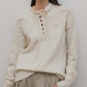 Alex Mill Jules Drawstring Crew sweater ivory size medium